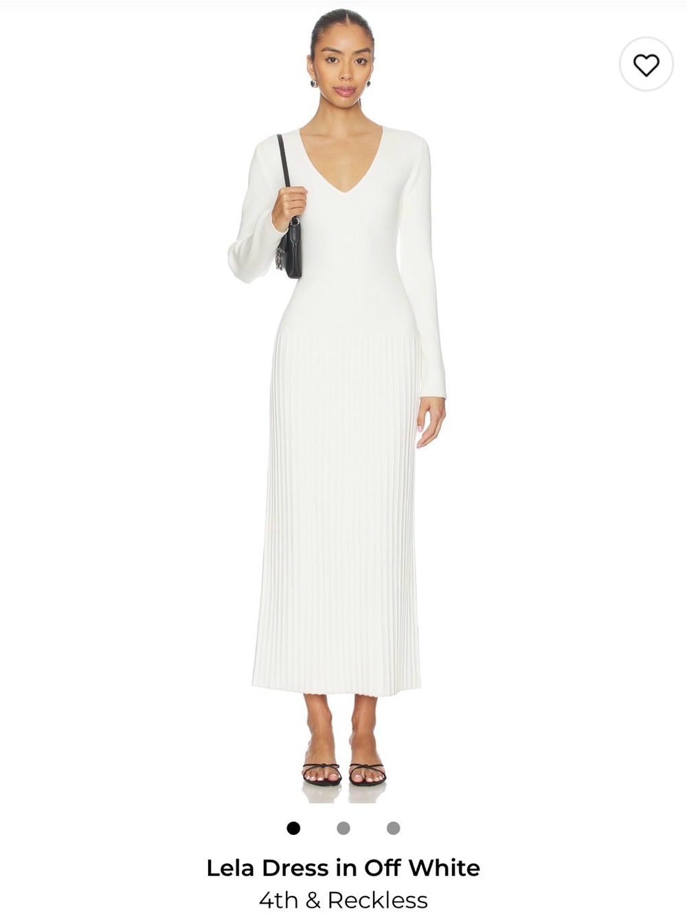 4th & Reckless Off White V-Neck Maxi Sweater Dress